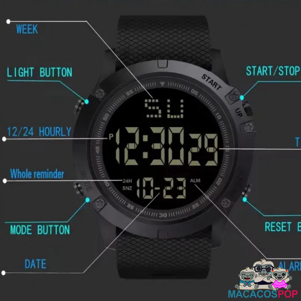 Reloj Deportivo Hombre: LED y Correa de Silicona