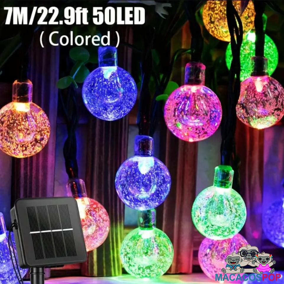 Luces de bolitas LED alimentadas por energía solar 7m MacacosPop