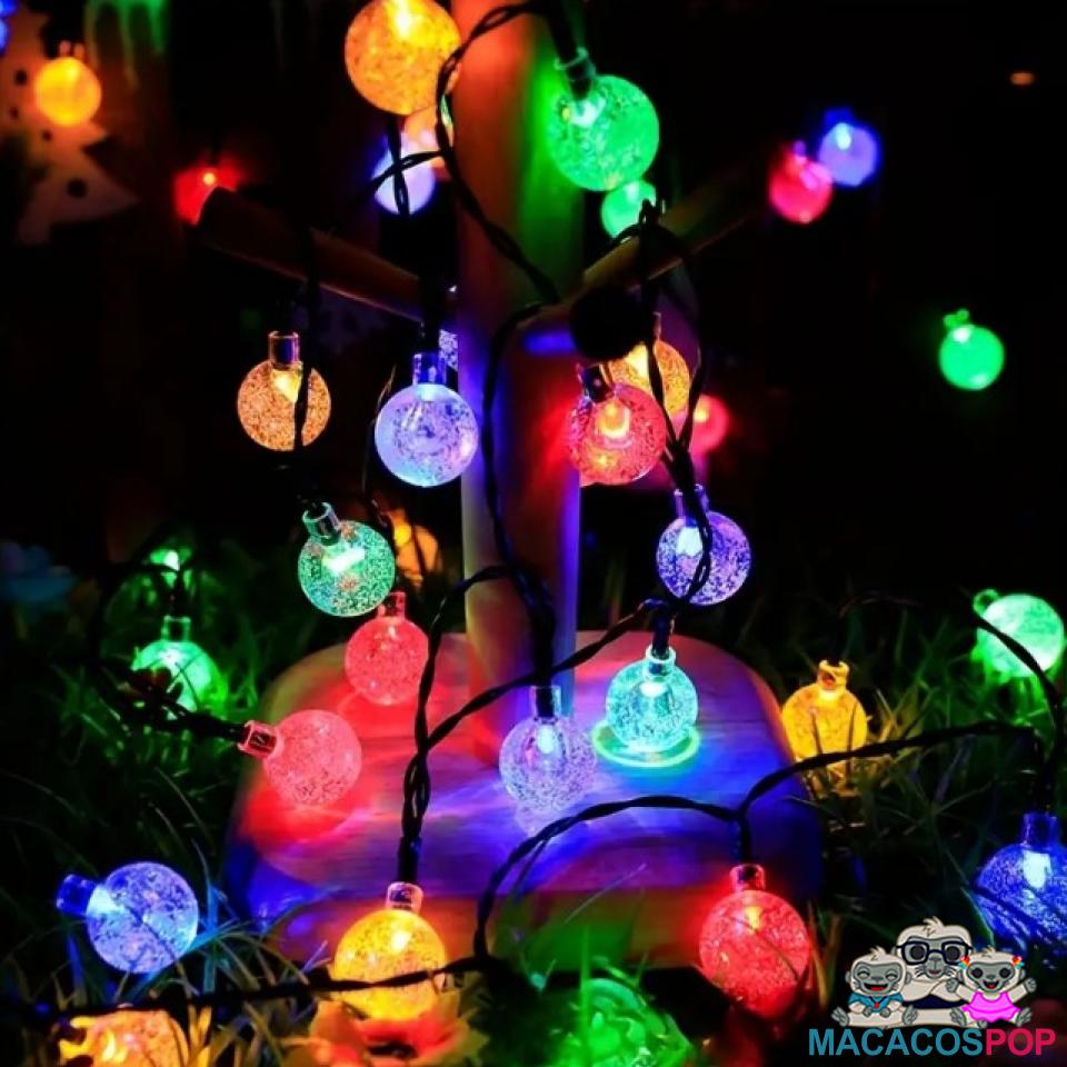 Luces de bolitas LED alimentadas por energía solar 10.97 m MacacosPop